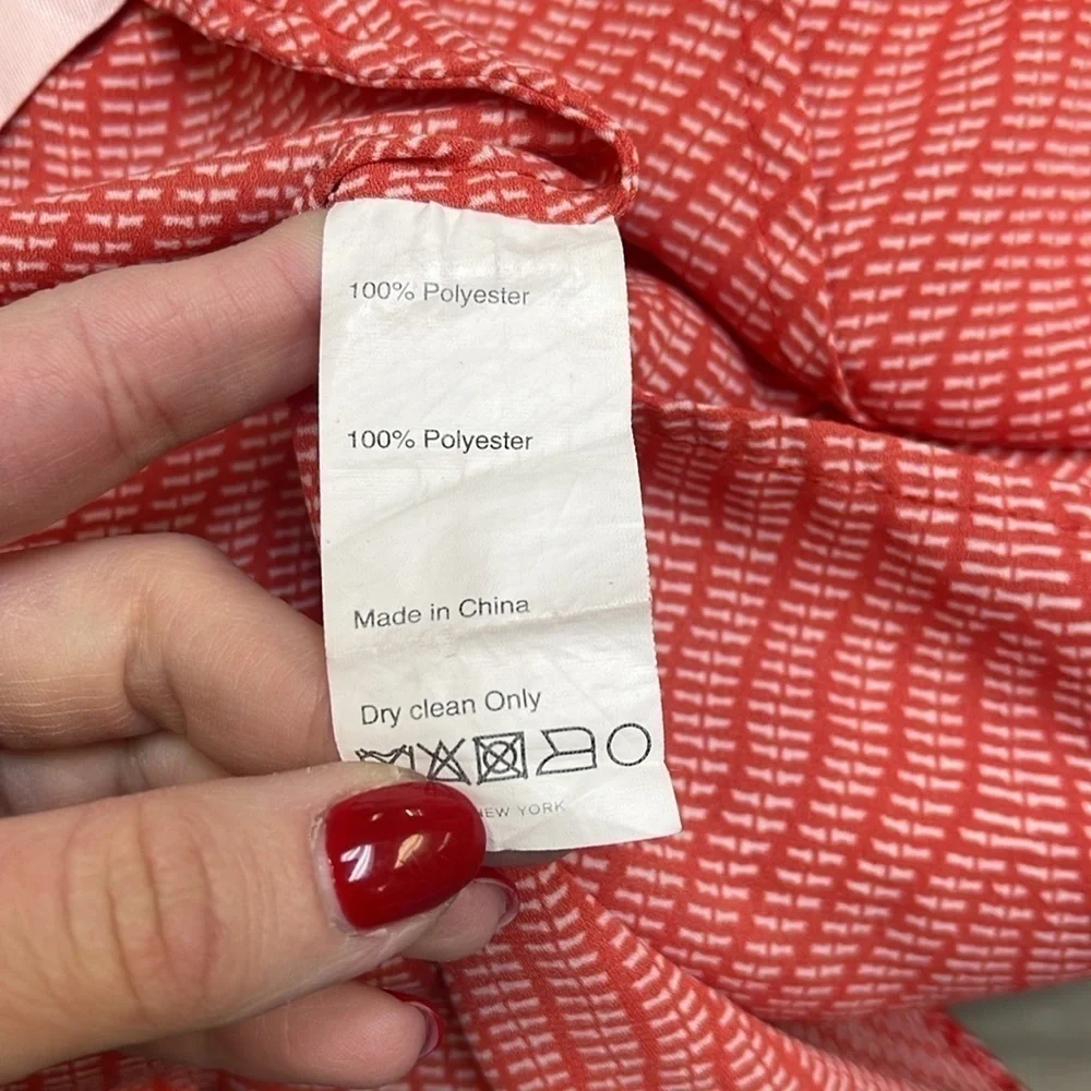 Derek Lam Vibrant Red Patterned Blouse - Picture 4 of 4